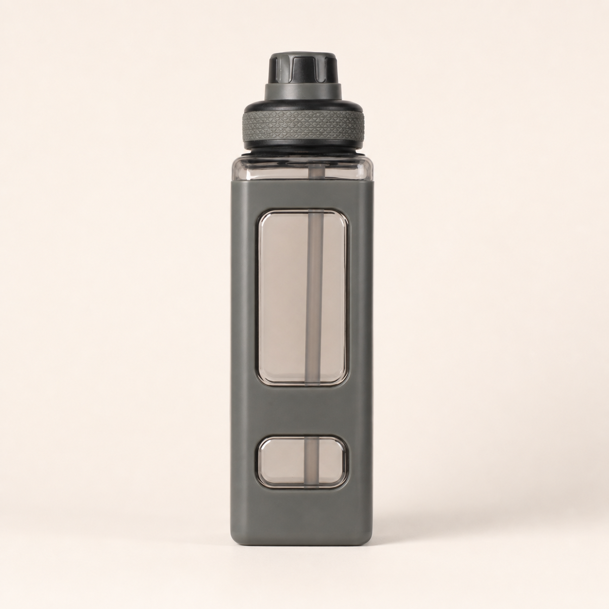 Grey 1000ml reusable water bottle for camp
